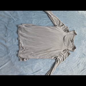 Light gray off the shoulder tunic